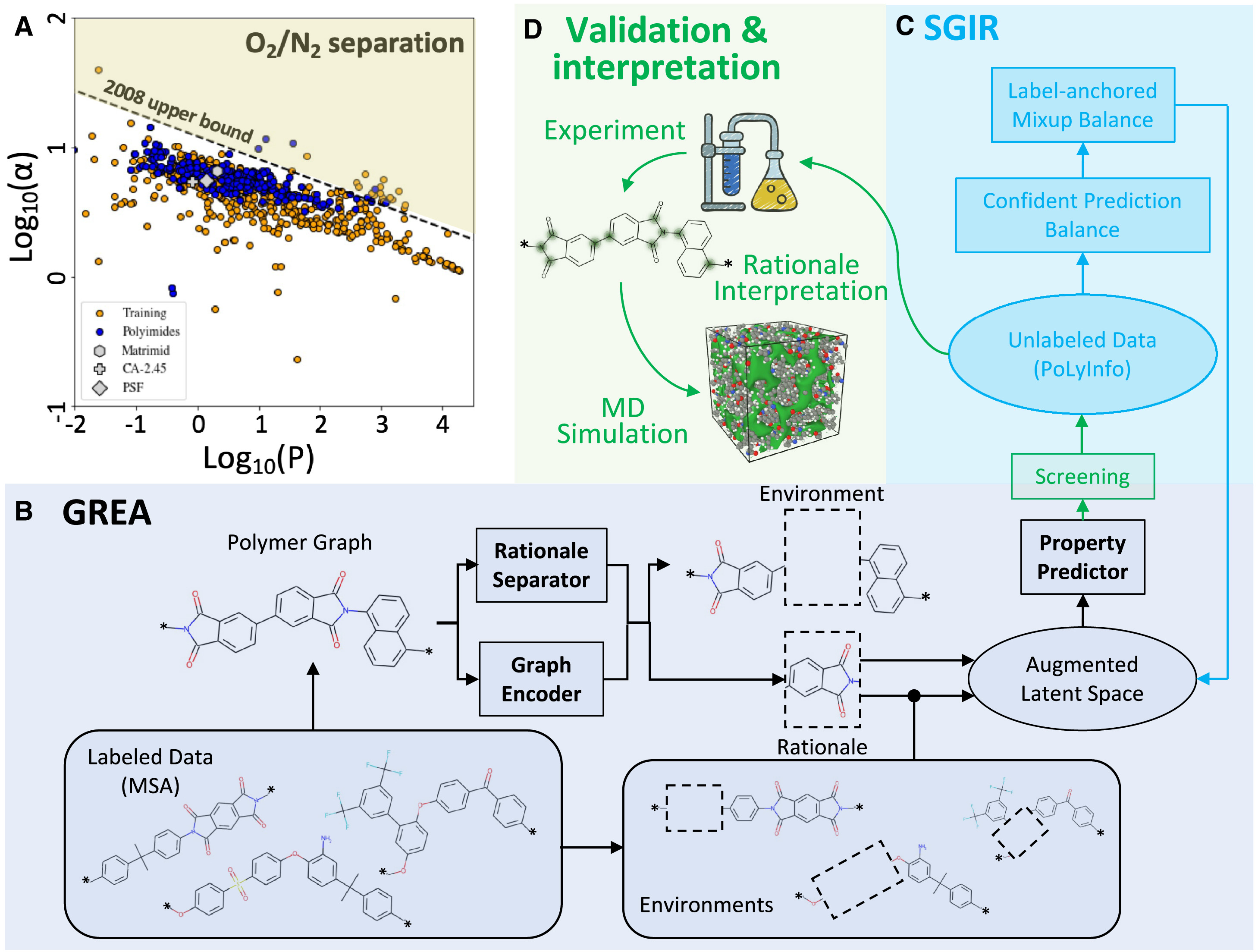 Superior polymeric gas separation membrane designed by explainable graph machine learning